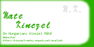 mate kinczel business card